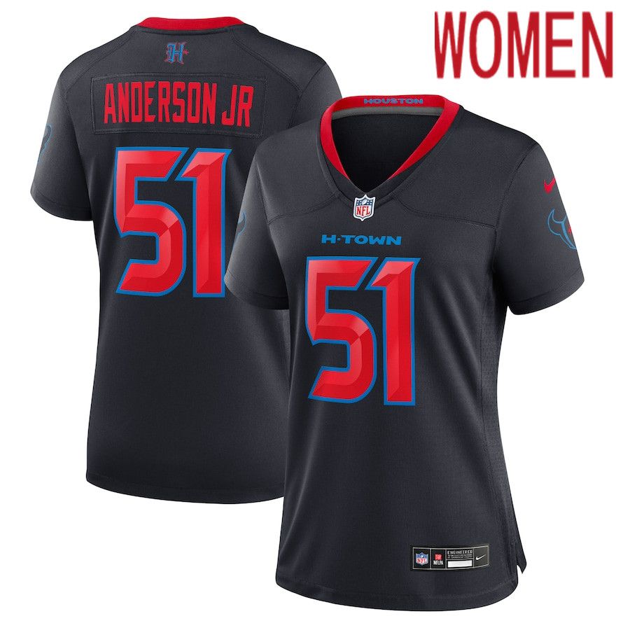 Women Houston Texans 51 Will Anderson Jr. Nike Navy 2nd Alternate Game NFL Jersey